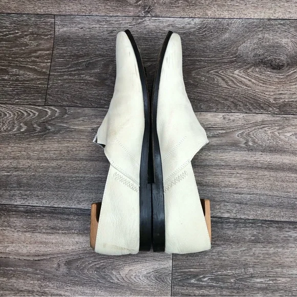 Giorgio Armani Cream Leather Almond Toe Slip On Loafers Men's 44/ US 10.5 - Picture 6 of 15